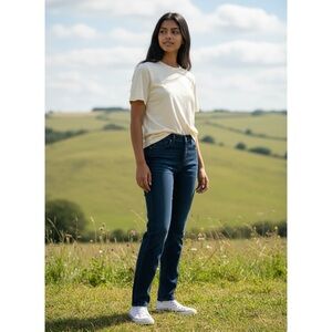 Hudson Lian Girls Straight Dark Blue Jeans Youth 20